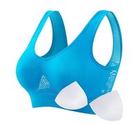 Zeiayuas Breathable Cool Liftup Air Bra Padded Bralettes for Women Non Wired Sports Sleep Bra Seamless Yoga Bras Removable Pads Plus Size Bras for Ladies Girls