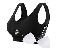 Zeiayuas Breathable Cool Liftup Air Bra Padded Bralettes for Women Non Wired Sports Sleep Bra Seamless Yoga Bras Removable Pads Plus Size Bras for Ladies Girls