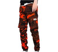 Zeiayuas Cargo Trousers for Men UK Camo Work Trousers Stretch Fit Elasticated Waist Combat Cargo Trousers Casual Camouflage Pants Work Utility & Safety Trousers with Pockets