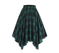 Zeiayuas Check Short Skirt for Women Checked Plaid Tartan Wool Skirts Ladies Elegant Lace Up A-Line Winter Pleated Skirt Smart Work Office Casual Going Out Soft Autumn Mini Skirts