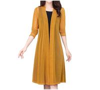 Zeiayuas Chiffon Kimono Cardigans for Women Lightweight Summer Sheer Shrug Top Long Sleeve Open Front Swim Beach Cover up Transparent Sunscreen Shirt Beachwear Wrap Bolero Cardigan for Evening Dress