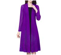 Zeiayuas Chiffon Kimono Cardigans for Women Lightweight Summer Sheer Shrug Top Long Sleeve Open Front Swim Beach Cover up Transparent Sunscreen Shirt Beachwear Wrap Bolero Cardigan for Evening Dress