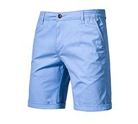 Zeiayuas Chino Shorts Men UK Sale Clearance Casual Summer Cargo Shorts Straight Leg Half Pant Solid Color Sport Combat Pants Loose Fit Cargo Short Work Trousers Workwear Light Blue
