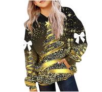 Zeiayuas Christmas Hoodie for Kids Girls Oversized Sweatshirts Sequin Wine Glass Jumper Funny Xmas Tree Graphic Snowman Xmas Sweatshirt Crew Neck Long Sleeve Pullover Top Cute Blouses