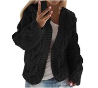 Zeiayuas Chunky Cardigans for Women UK Cable Knitted Cardigan Open Front Coats Knitted Sweater Casual Loose Jackets Ladies Winter Knitwear Oversized Warm Sweaters Short Coats