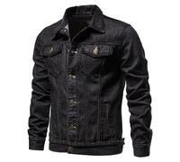 Zeiayuas Denim Jacket Mens Western Style Classic Trucker Jackets Plus Size Outerwear Long Sleeve Work Wear Outdoor Button Down Jean Coat Top Vintage Washed Cowboy Denim Jackets Plus Size 10-22