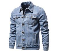 Zeiayuas Denim Jacket Mens Western Style Classic Trucker Jackets Plus Size Outerwear Long Sleeve Work Wear Outdoor Button Down Jean Coat Top Vintage Washed Cowboy Denim Jackets Plus Size 10-22