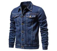 Zeiayuas Denim Jacket Mens Western Style Classic Trucker Jackets Plus Size Outerwear Long Sleeve Work Wear Outdoor Button Down Jean Coat Top Vintage Washed Cowboy Denim Jackets Plus Size 10-22