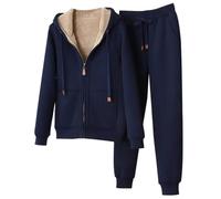 Zeiayuas Fleece Lined Tracksuit Womens Full Set 2 Piece Sherpa Lounge Wear Sets UK Co Ord Set Ladies Winter Warm Trouser Suits Coord Outfit Activewear Jogger Sets Outwear Clearance