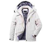 Zeiayuas Fleece Lined Waterproof Jacket Men Winter Warm Coats UK Plus Size Trench Coats Outdoor Rainjacket Fleece Skiing Jacket Softshell Winter Plush Waterproof Windproof Detachable Coat Windbreak