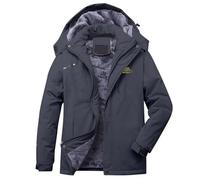 Zeiayuas Fleece Lined Waterproof Jacket Men Winter Warm Coats UK Plus Size Trench Coats Outdoor Rainjacket Fleece Skiing Jacket Softshell Winter Plush Waterproof Windproof Detachable Coat Windbreak