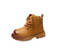 Zeiayuas Girls Ankle Boots Walking Boots Outdoor Footwear Side Zipper Leather Chelsea Booties Combat Boot Lace Up Kid Comfort Anti-Slip Casual Winter Snow Boot Waterproof Winter Fall Shoes