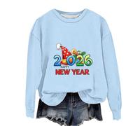 Zeiayuas Girls Christmas Sweatshirt, Christmas Jumpers Kids Crewneck Sweater Long Sleeves Xmas Jumper Funny Letter Print Pullover Tops Xmas Novelty Graphic Top 1-13 Years Blue
