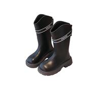 Zeiayuas Girls Knee High Boots Kids Side Zippers Plush Inside Snow Boots Cowgirl Riding Boot Fuax Leather Fleece Lined Outdoor Comfort Soft Winter Waterproof School Shoes