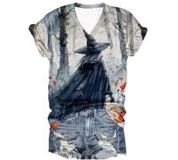 Zeiayuas Halloween T Shirts Women UK Sale Clearance Bloody Skull Skeleton Shirt V Neck Short Sleeve Adult Halloween Costumes Cute Funny Pumpkin Graphic Tshirts Slouchy Shirts Halloween Tops