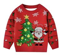 Zeiayuas Kids Christmas Jumpers,Boys Girls Knitted Sweater Children Unisex Christmas Xmas Tree Santa Claus Pullover Knitted Novelty Jumper Sweaters 1-10 Years