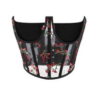 Zeiayuas Lace Underbust Women's Floral Waist Cincher Corset Shaper Bustier Top Black Boned Bustier Underbust Corset Shapewear Ladies White Corsets Waist Belt Sexy Body Shaper
