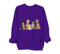 Zeiayuas Ladies Christmas Jumper Funny Animals Graphic Xmas Sweatshirts Womens Crew Neck Long Sleeve Pullover Santa Snowflake Print Tops Blouses Christmas T Shirt