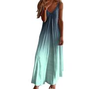 Zeiayuas Ladies Dresses Size 16 UK Spaghetti Strap Summer Maxi Dress Sleeveless V Neck Sundresses Ladies Casual Beach Cover Up Holiday Boho Beach Long Dresses Sexy Tie Dye Camis Dresses