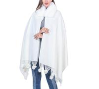 Zeiayuas Ladies Poncho Cape Reversible Oversized Shawl Wrap Open Front Cardigans for Women Poncho Oversized Shawls Elegant Knitted Cape Blanket Front Wrap Cardigan Scarf Coat for Spring Autumn Winter