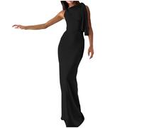 Zeiayuas Maxi Dress for Women UK Sexy Bodycon Elegant Bridesmaid Dress Party Evening Prom Dresses Bandage Prom Ball Gowns Mermaid Wrap Long Dress Sleeveless Plain Clubwear Wedding Guest Dresses Black