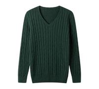 Zeiayuas Men Knitted Sweaters Chunky Cable Knit Jumpers Thick Warm Long Sleeve Winter Jumper V Neck Causal Sweater Jacket Knitwear Plus Size Fleece Cardigans Outerwear Green
