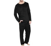 Zeiayuas Men's Fluffy Pyjamas Sets Fleece Tops Lounge Pants Loose Plush Furry Sleepwear 2 Piece Pjs Set Winter Warm Flannel Loungewear Teddy Cosy Nightwear Sherpa Thicken Pj Sets