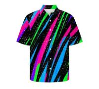 Zeiayuas Men's Hawaiian Shirts Short Sleeve Plus Size Blouse Button Down Tropical Holiday Beach Shirt Summer Casual Loose Fit Cardigan Tie Dye Open Font Turndown Collar Fashion Tops