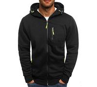 Zeiayuas Mens Hoodie Zip up Sweatshirt Jackets Lightweight Long Sleeve Hooded Jumper Pockets Casual Hoody Coat Solid Autumn Winter Warm Sportswear Pullover Tops UK M-4XL