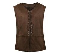 Zeiayuas Mens Medieval Vest Pirate Costume Retro Renaissance Steampunk Lace-up Viking Vest Gothic Victorian Halloween Cosplay Gothic Waistcoat