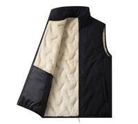 Zeiayuas Mens Padded Gilet Warm Body Warmer Puffer Gilets Sleeveless Sherpa Fleece Lined Quilted Down Jacket Full Zip Winter Warm Padded Waistcoat Casual Outdoor Windproof Outerwear Vest with Pockets