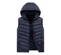 Zeiayuas Mens Puffer Gilet Sleeveless Down Jacket Puffer Quilted Vest Full Zip Padded Vests Winter Warm Coat with Hooded Winter Outdoor Sports Mountaineering Hiking Bodywarmer
