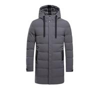 Zeiayuas Mens Puffer Jacket Mid Length Quilted Coat Winter Warm Bubble Jackets with Pockets Men Padded Down Jackets Thicken Hooded Long Coats Full Zip Outerwear Casual Sports Outdoor Jacket