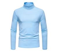 Zeiayuas Men's Turtleneck T-Shirts Long Sleeve Pullover Sweater Basic Designed Undershirt Slim Fit Top Fashion Mock Men's Jumper Roll Neck Tops Lightweight Cotton Sweater Pullovers