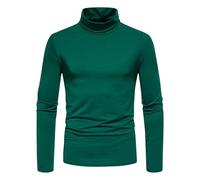 Zeiayuas Men's Turtleneck T-Shirts Long Sleeve Pullover Sweater Basic Designed Undershirt Slim Fit Top Fashion Mock Men's Jumper Roll Neck Tops Lightweight Cotton Sweater Pullovers Green