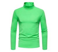 Zeiayuas Men's Turtleneck T-Shirts Long Sleeve Pullover Sweater Basic Designed Undershirt Slim Fit Top Fashion Mock Men's Jumper Roll Neck Tops Lightweight Cotton Sweater Pullovers Mint Green