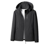 Zeiayuas Outdoor Jacket Women Waterproof Raincoat Lightweight Outdoor Jackets 3 In 1 Plus Size Rain Coats Walking Skiing Hiking Mountain Softshell Coats with Hooded Pockets