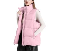 Zeiayuas Padded Gilet for Women Bodywarmer Thicken Down Jacket Water Resistant Quilted Gilets Puffer Jackets Sleeveless Soft Body Vest Warmers with Pockets for Winter Outdoors Sports Running UK