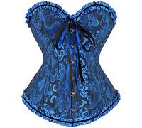 Zeiayuas Pink Corset for Women UK Bustiers Corsets Bridal Lingerie Lace up Satin Boned Corset Top Gothic Waist Cinchers Overbust Bodysuit Sweetheart Shapewear Ladies Jacquard Underbust