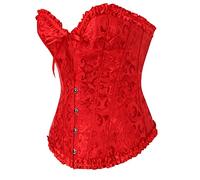 Zeiayuas Pink Corset for Women UK Bustiers Corsets Bridal Lingerie Lace up Satin Boned Corset Top Gothic Waist Cinchers Overbust Bodysuit Sweetheart Shapewear Ladies Jacquard Underbust