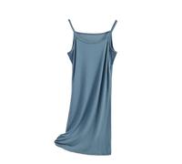 Zeiayuas Plus Size Nightdress for Women UK Sleeveless Long Nightgown Nighties Plain Nightshirts Soft Cotton Loose Sleep Dress Sleepwear