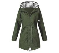 Zeiayuas Rain Jackets for Women Waterproof Raincoat Long Hooded Trench Coats Lined Windbreaker Lightweight Packaway Rain Jackets Outdoor Hiking Walking Windbreaker Running Cycling Jacket