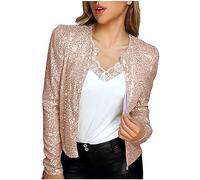 Zeiayuas Sequin Blazer for Women UK Elegant Glitter Club Party Suit Jacket Sale Clearance Spring Summer Y2K Clothes Fashion Blouse Outwear Tops Size 8-16