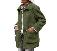Zeiayuas Sherpa Jackets for Women UK Fleece Teddy Coats Winter Warm Plush Button Down Cardigan Oversized Shacket Jacket Thicken Comfy Overcoats Fuzzy Fluffy Jacket with Pockets