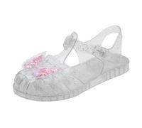 Zeiayuas Toddler Girls Jelly Sandals Soft Rubber Sole Closed Toe Jellies Crystal Shoes Little Kids Glitter Sparkle Summer Beach Holiday Princess Dress Up Water Shoes Flats