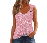 Zeiayuas Vests Tops for Women UK Casual Summer Basic Sleeveless Tank Top Love Heart Print Blouse Loose Fit Going Out Top Longline V Neck Tee Clearance