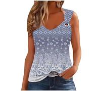 Zeiayuas Vests Tops for Women UK Casual Summer Basic Sleeveless Tank Top Love Heart Print Blouse Loose Fit Going Out Top Longline V Neck Tee Sale Clearance