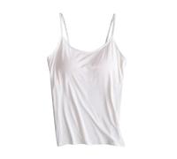 Zeiayuas Women Camisole Vest Tank Top with Built-in Bra Adjustable Spaghetti Strap Padded Camisoles Plus Size Summer Tanks Sports Fitness Workout Running Shirts Yoga Tank Top UK Clearance