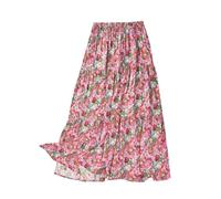 Zeiayuas Women Floral Print Skirt Soft Lightweight Elasticated Waist Maxi Skirts Bohemian A-Line Cotton Casual Boho Long Skirt