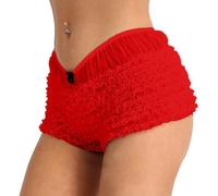 Zeiayuas Women Lace Shorts Mini Skirt Ruffle Short Fairy Skirt Dress Sexy Low Rise Pleated Mini Skirt Low Waist Lace Layered Flowy Shorts Beach Floral Skirts Under Skirt Vacation Club Clothes